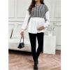 image:imageMakeMeChic Womens Houndstooth Print Maternity Blouse Crew Neck Long Sleeve Spring Pregnancy TopsBlack and White