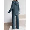 image:imageMakeMeChic Womens Maternity 2 Piece Outfits Lounge Set Ribbed Knit Long Sleeve Hoodie and Pants Pregnancy SetBlue