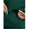 image:imageMakeMeChic Womens Maternity 2 Piece Outfits Lounge Set Ribbed Knit Long Sleeve Hoodie and Pants Pregnancy SetDark Green Solid