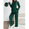 image:imageMakeMeChic Womens Maternity 2 Piece Outfits Lounge Set Ribbed Knit Long Sleeve Hoodie and Pants Pregnancy SetDark Green Solid