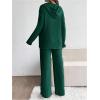 image:imageMakeMeChic Womens Maternity 2 Piece Outfits Lounge Set Ribbed Knit Long Sleeve Hoodie and Pants Pregnancy SetDark Green Solid