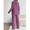 image:imageMakeMeChic Womens Maternity 2 Piece Outfits Lounge Set Ribbed Knit Long Sleeve Hoodie and Pants Pregnancy SetDark Pink