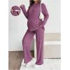 image:imageMakeMeChic Womens Maternity 2 Piece Outfits Lounge Set Ribbed Knit Long Sleeve Hoodie and Pants Pregnancy SetDark Pink