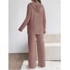 image:imageMakeMeChic Womens Maternity 2 Piece Outfits Lounge Set Ribbed Knit Long Sleeve Hoodie and Pants Pregnancy SetPink