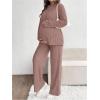 image:imageMakeMeChic Womens Maternity 2 Piece Outfits Lounge Set Ribbed Knit Long Sleeve Hoodie and Pants Pregnancy SetPink
