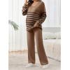 image:imageMakeMeChic Womens Maternity 2 Piece Outfits Spring Striped Long Sleeve Tops and Pants Set Casual Pregnancy LoungewearBrown