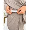 image:imageMakeMeChic Womens Maternity 2 Piece Pajama Set Button Down Long Sleeve Tops and Pants SleepwearKhaki