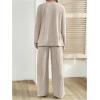 image:imageMakeMeChic Womens Maternity 2 Piece Pajama Sets Button Down Shirt Pants Lounge Set Fall ClothesKhaki