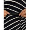image:imageMakeMeChic Womens Maternity 2 Piece Summer Outfits Striped Crew Neck Short Sleeve Tee and Shorts Pregnancy SetsBlack