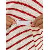 image:imageMakeMeChic Womens Maternity 2 Piece Summer Outfits Striped Crew Neck Short Sleeve Tee and Shorts Pregnancy SetsRed and White