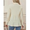 image:imageMakeMeChic Womens Maternity Blouse Button Down Ruffle Long Sleeve Pregnancy ShirtApricot