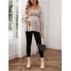 image:imageMakeMeChic Womens Maternity Blouse Floral Square Neck Ruffle Sleeve Shirts Peplum Shirred Business Office Work TopsMulticolor