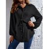 image:imageMakeMeChic Womens Maternity Blouse Long Sleeve Belted Button Down Casual Pregnancy Blouse TopsBlack