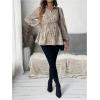 image:imageMakeMeChic Womens Maternity Blouse Long Sleeve Belted Button Down Casual Pregnancy Blouse TopsKhaki a