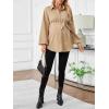 image:imageMakeMeChic Womens Maternity Blouse Long Sleeve Belted Button Down Casual Pregnancy Blouse TopsMocha Brown