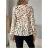 image:imageMakeMeChic Womens Maternity Blouse Long Sleeve V Neck Wrap Tops Ruffle Belted Maternity ClothesApricot
