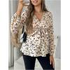 image:imageMakeMeChic Womens Maternity Blouse Long Sleeve V Neck Wrap Tops Ruffle Belted Maternity ClothesApricot