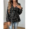 image:imageMakeMeChic Womens Maternity Blouse Long Sleeve V Neck Wrap Tops Ruffle Belted Maternity ClothesBlack