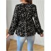 image:imageMakeMeChic Womens Maternity Blouse Long Sleeve V Neck Wrap Tops Ruffle Belted Maternity ClothesBlack