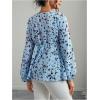 image:imageMakeMeChic Womens Maternity Blouse Long Sleeve V Neck Wrap Tops Ruffle Belted Maternity ClothesBlue