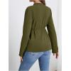 image:imageMakeMeChic Womens Maternity Blouse Notched Button Down Ruffle Long Sleeve Dressy TopsArmy Green