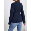 image:imageMakeMeChic Womens Maternity Blouse Notched Button Down Ruffle Long Sleeve Dressy TopsBlue