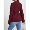 image:imageMakeMeChic Womens Maternity Blouse Notched Button Down Ruffle Long Sleeve Dressy TopsBurgundy