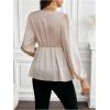 image:imageMakeMeChic Womens Maternity Blouse Work Clothes Pregnancy Twisted V Neck Lantern Sleeve Peplum TopsApricot