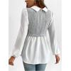 image:imageMakeMeChic Womens Maternity Blouses Long Sleeve Collared Rib Knitted 2 in 1 Babydoll ShirtGrey and White