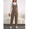 image:imageMakeMeChic Womens Maternity Cami Jumpsuit Sleeveless Rib Knitted Pregnancy Overall RompersKhaki