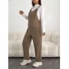 image:imageMakeMeChic Womens Maternity Cami Jumpsuit Sleeveless Rib Knitted Pregnancy Overall RompersKhaki