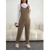 image:imageMakeMeChic Womens Maternity Cami Jumpsuit Sleeveless Rib Knitted Pregnancy Overall RompersKhaki