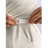 image:imageMakeMeChic Womens Maternity Clothes 2 Piece Spring Outfits Asymmetrical Top and Pants Matching Sets Apricot Large