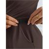 image:imageMakeMeChic Womens Maternity Clothes 2 Piece Spring Outfits Asymmetrical Top and Pants Matching SetsBrown