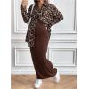 image:imageMakeMeChic Womens Maternity Clothes 2 Piece Summer Outfit Cheetah Print Button Down Shirt and Tank Maxi Dress Sets Brown Large