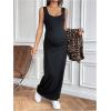 image:imageMakeMeChic Womens Maternity Clothes 2 Piece Summer Outfit Cheetah Print Button Down Shirt and Tank Maxi Dress SetsBlack and Brown