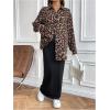 image:imageMakeMeChic Womens Maternity Clothes 2 Piece Summer Outfit Cheetah Print Button Down Shirt and Tank Maxi Dress SetsBlack and Brown