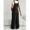 image:imageMakeMeChic Womens Maternity Denim Overalls Pleated Wide Strap Sleeveless Fall Pregnancy Jumpsuits JeansBlack