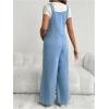 image:imageMakeMeChic Womens Maternity Denim Overalls Pleated Wide Strap Sleeveless Fall Pregnancy Jumpsuits JeansBlue