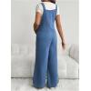 image:imageMakeMeChic Womens Maternity Denim Overalls Pleated Wide Strap Sleeveless Fall Pregnancy Jumpsuits JeansMedium Wash