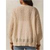 image:imageMakeMeChic Womens Maternity Fall Clothes Crochet Cardigan Sweaters Long Sleeve Tie V Neck Boho Pregnancy TopsKhaki