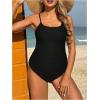 image:imageMakeMeChic Womens Maternity One Piece Swimsuit Scoop Neck Cut Out Spaghetti Strap Bathing SuitBlack