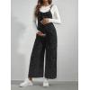 image:imageMakeMeChic Womens Maternity Overalls Polka Dots Sleeveless Wide Leg Pregnancy Cami JumpsuitBlack and White