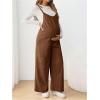 image:imageMakeMeChic Womens Maternity Overalls Spaghetti Strap Sleeveless Wide Leg Fall Retro Pregnancy JumpsuitMocha Brown