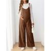 image:imageMakeMeChic Womens Maternity Overalls Spaghetti Strap Sleeveless Wide Leg Fall Retro Pregnancy JumpsuitMocha Brown