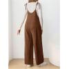 image:imageMakeMeChic Womens Maternity Overalls Spaghetti Strap Sleeveless Wide Leg Fall Retro Pregnancy JumpsuitMocha Brown