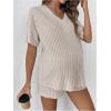 image:imageMakeMeChic Womens Maternity Pajamas Lounge Sets Summer 2 Piece Outfits Short Sleeve Rib Knit Tee Top and Short Mama ClothesApricot