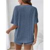 image:imageMakeMeChic Womens Maternity Pajamas Lounge Sets Summer 2 Piece Outfits Short Sleeve Rib Knit Tee Top and Short Mama ClothesBlue