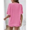 image:imageMakeMeChic Womens Maternity Pajamas Lounge Sets Summer 2 Piece Outfits Short Sleeve Rib Knit Tee Top and Short Mama ClothesCoral Pink