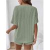 image:imageMakeMeChic Womens Maternity Pajamas Lounge Sets Summer 2 Piece Outfits Short Sleeve Rib Knit Tee Top and Short Mama ClothesGreen